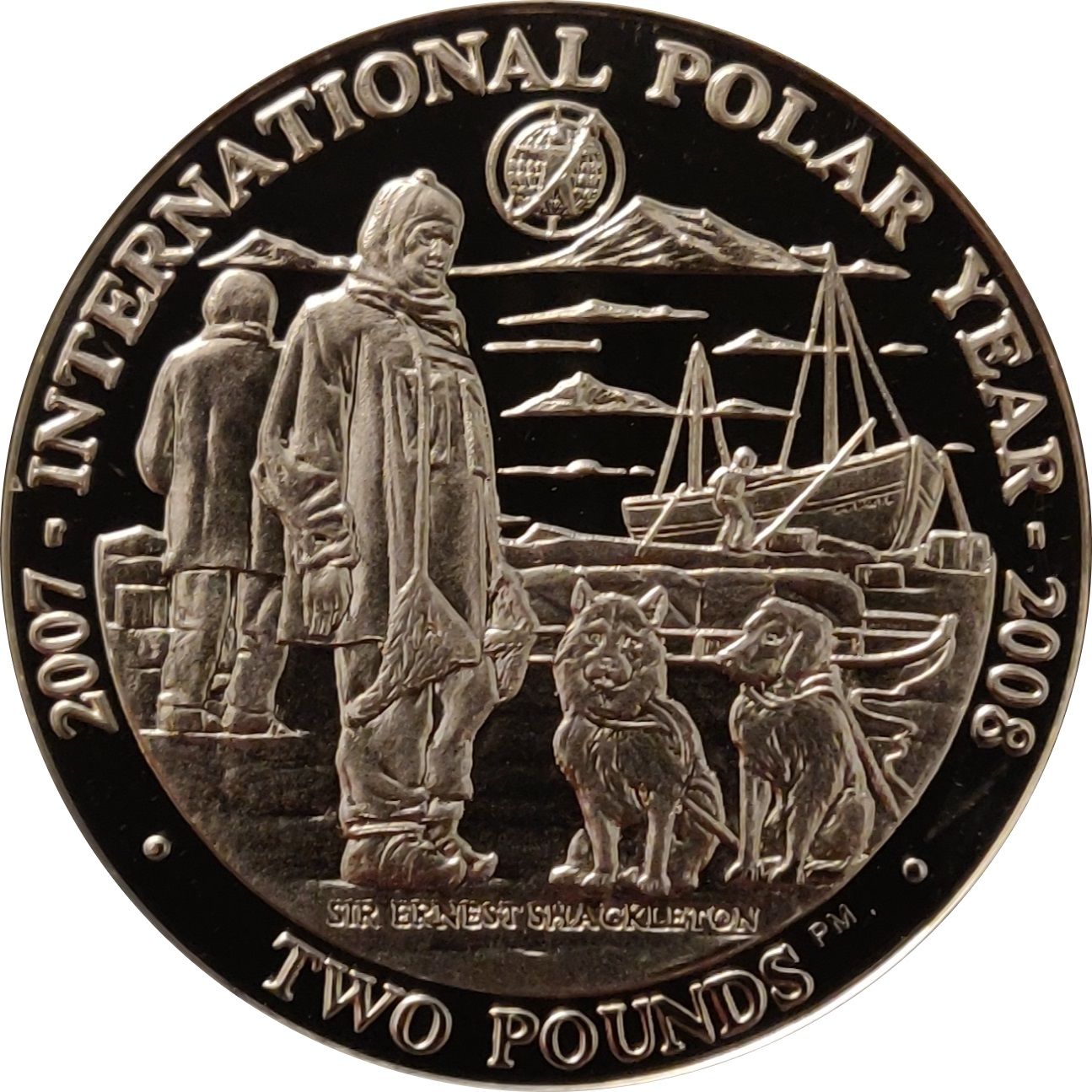 South Georgia and the South Sandwich Islands 2 Pounds - Elizabeth II International Polar Year reverse