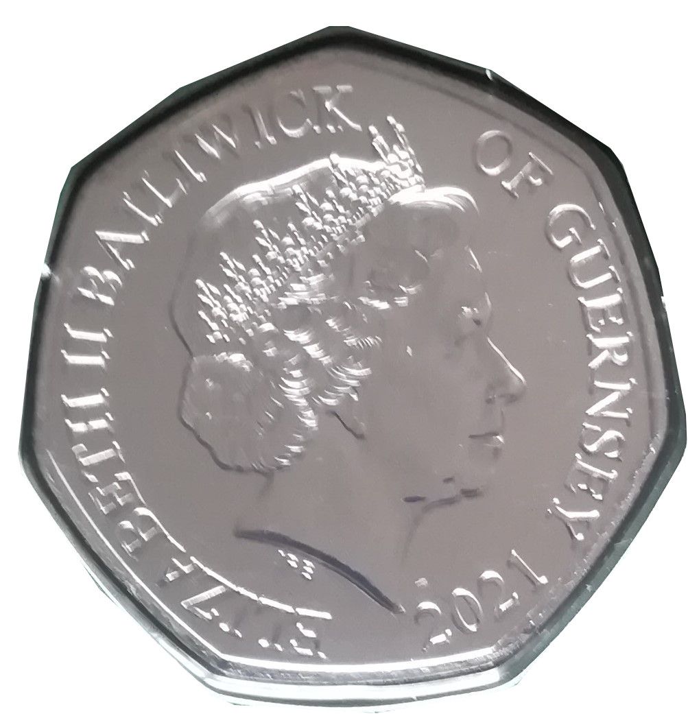 Guernsey 50 Pence - Elizabeth II Christmas Tree obverse