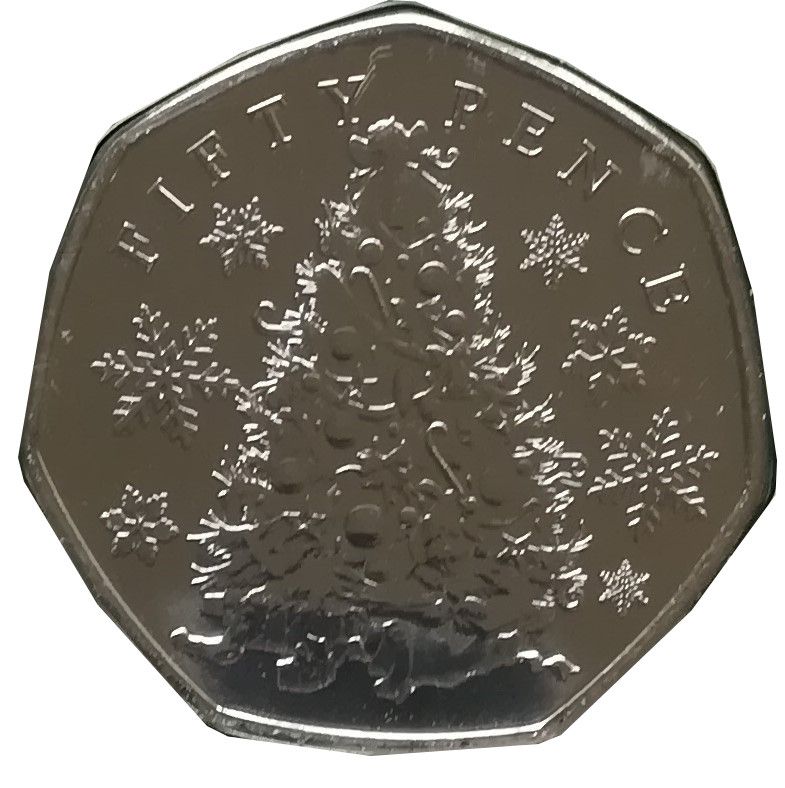 Guernsey 50 Pence - Elizabeth II Christmas Tree reverse