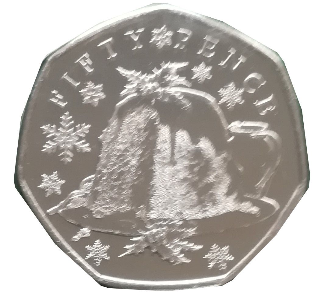 Guernsey 50 Pence - Elizabeth II Christmas Pudding