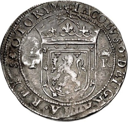 Scotland ⅓ Ryal - James VI 1st Coinage, Countermark of 1578 obverse