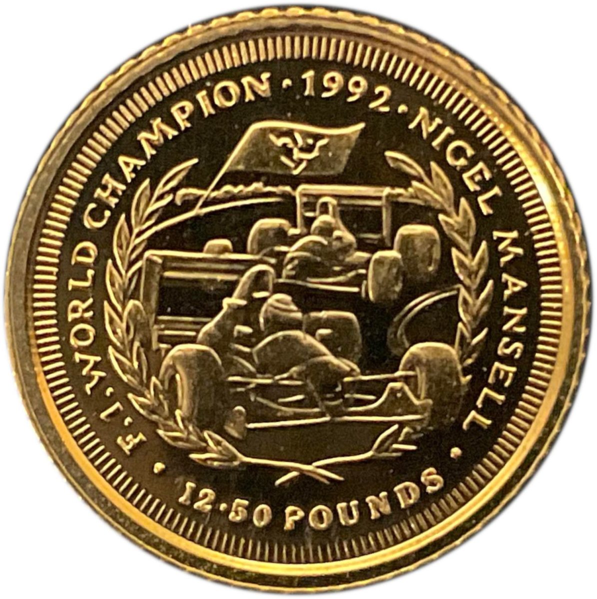 Isle of Man 12.50 Pounds - Elizabeth II Nigel Mansell reverse