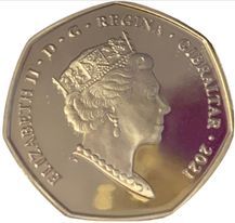 Gibraltar 50 Pence - Elizabeth II The Boy in the Dress; Silver Proof obverse