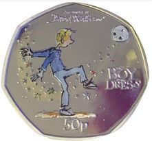 Gibraltar 50 Pence - Elizabeth II The Boy in the Dress; Silver Proof reverse