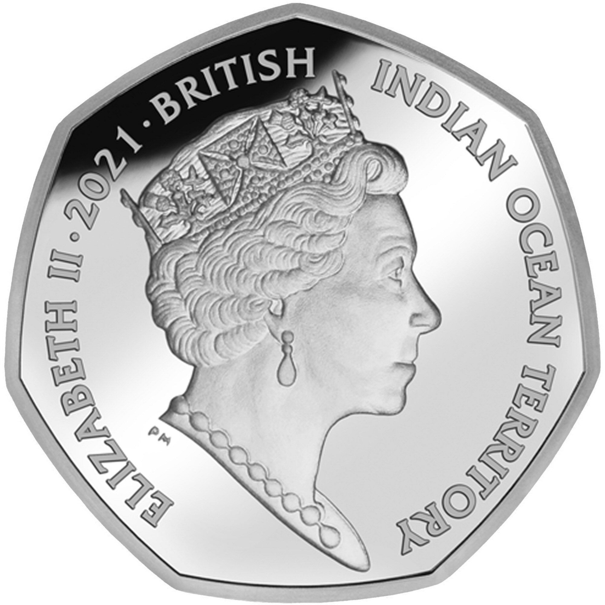 British Indian Ocean Territory 50 Pence - Elizabeth II Father Christmas; Coloured obverse