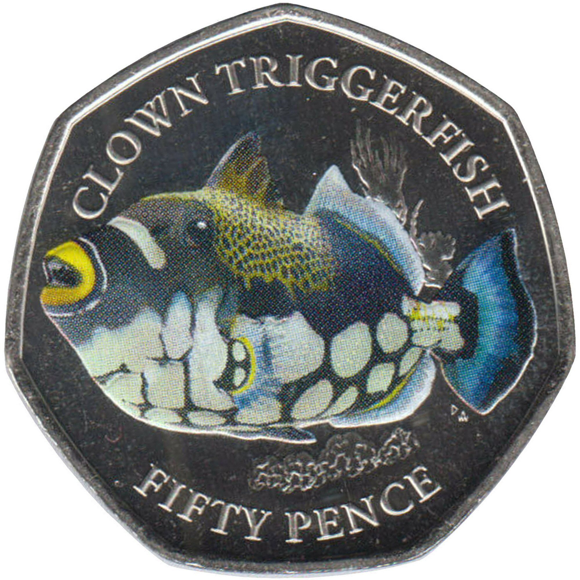 British Indian Ocean Territory 50 Pence - Elizabeth II Clown triggerfish