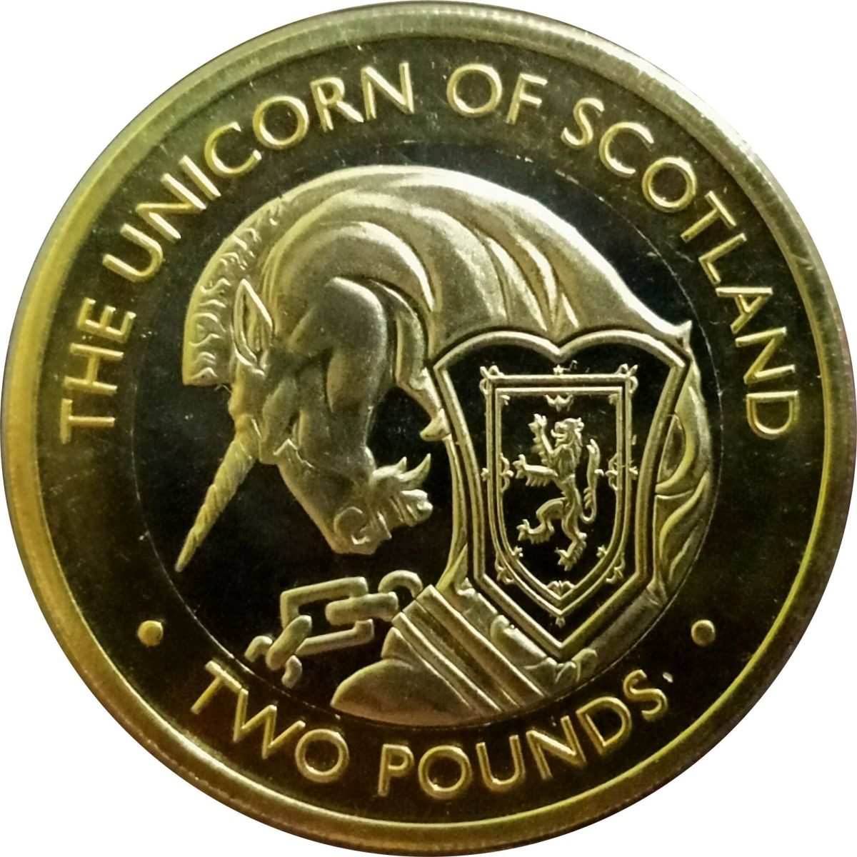 British Indian Ocean Territory 2 Pounds - Elizabeth II The Unicorn of Scotland reverse