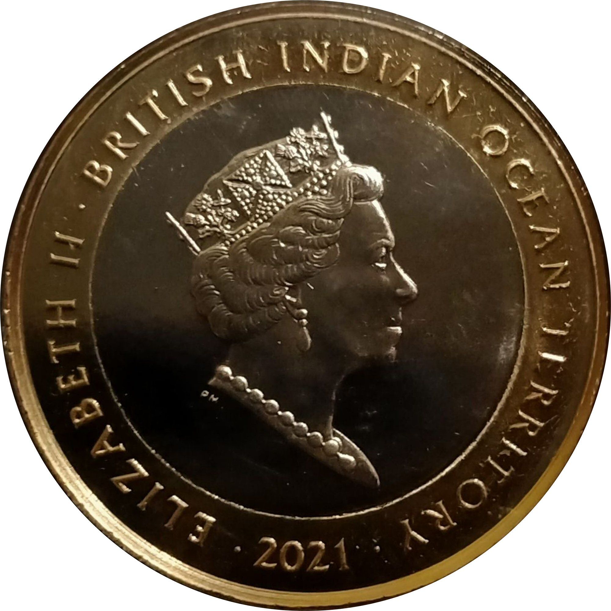 British Indian Ocean Territory 2 Pounds - Elizabeth II The Black Bull of Clarence obverse