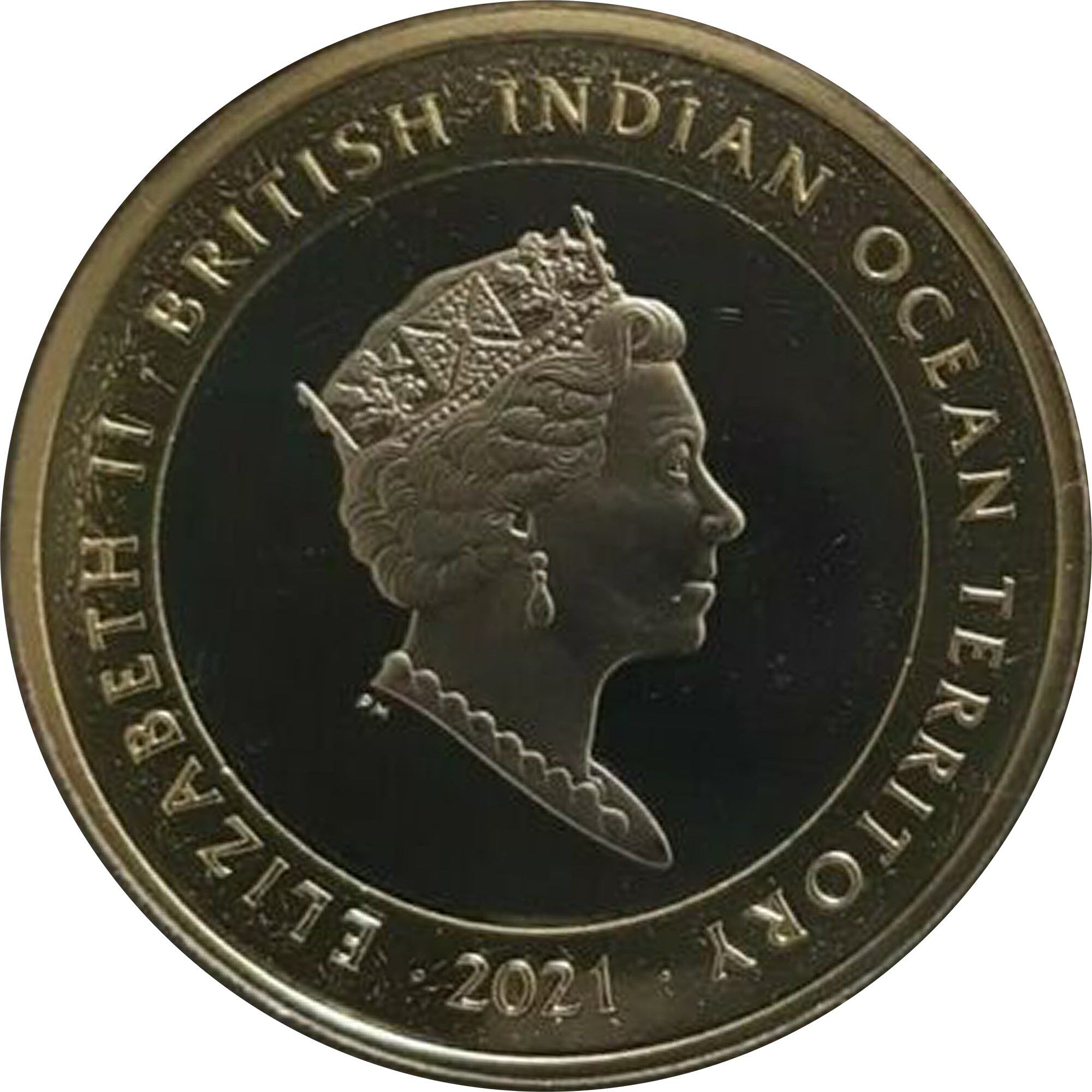 British Indian Ocean Territory 2 Pounds - Elizabeth II The Dragon of Wales obverse