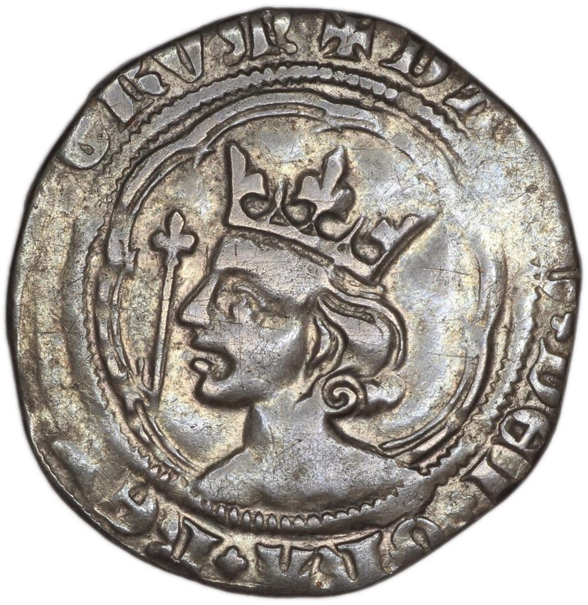 Scotland 1 Groat - David II 2nd Coinage, Class B obverse