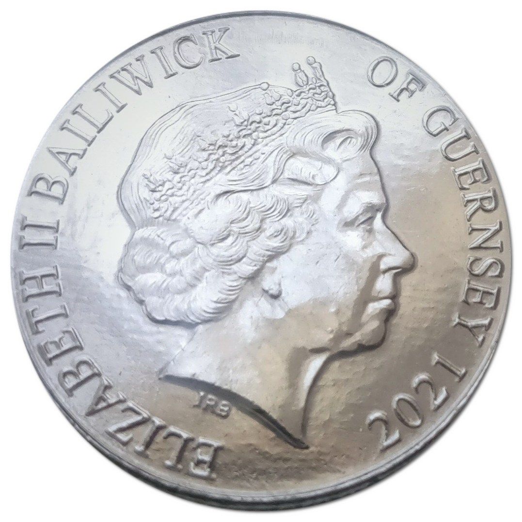 Guernsey 10 Pence - Elizabeth II Great Spotted Woodpecker obverse