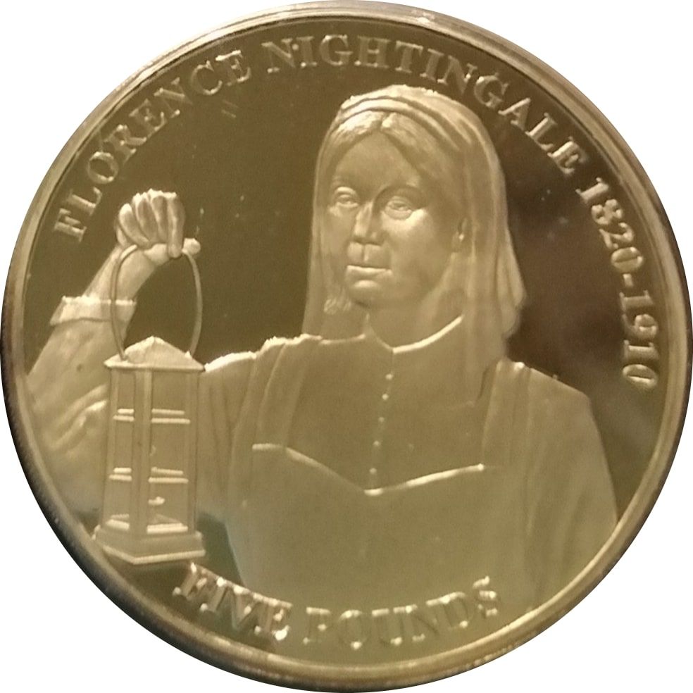 Guernsey 5 Pounds - Elizabeth II Florence Nightingale reverse