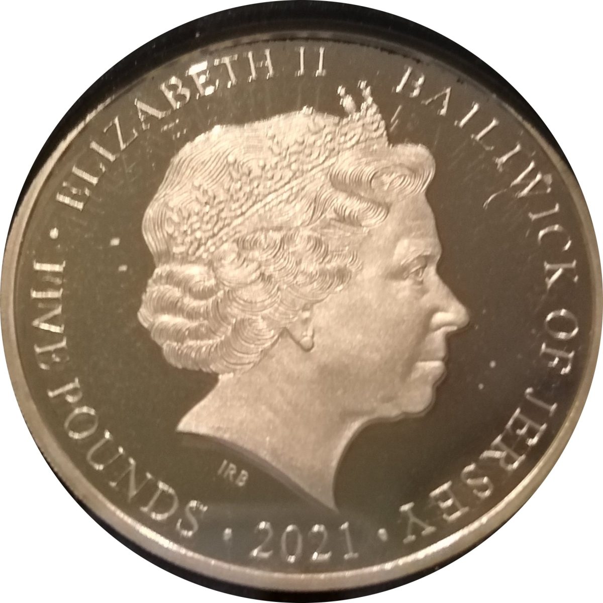 Jersey 5 Pounds - Elizabeth II Robert Walpole obverse