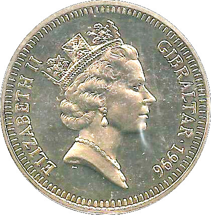 Gibraltar 5 Pounds - Elizabeth II Queen Elizabeth II 70th Birthday obverse