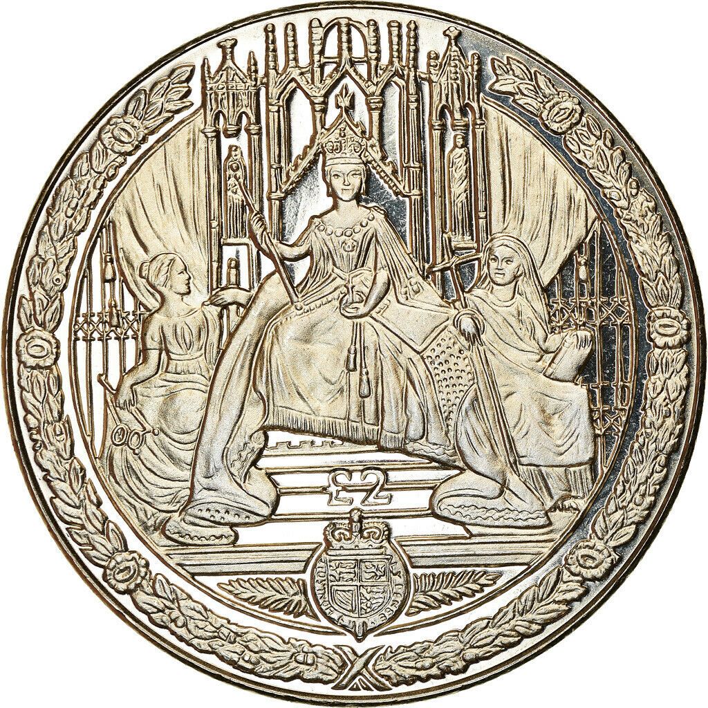 South Georgia and the South Sandwich Islands 2 Pounds - Elizabeth II Queen Victoria on Throne