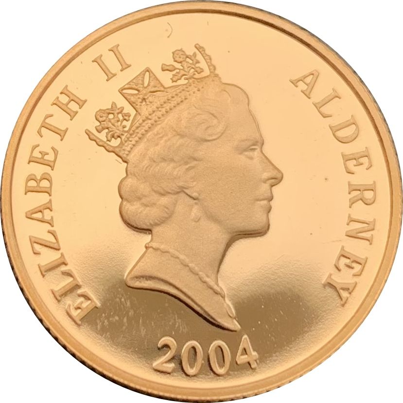 Alderney 25 Pounds - Elizabeth II H.M.S. Revenge obverse