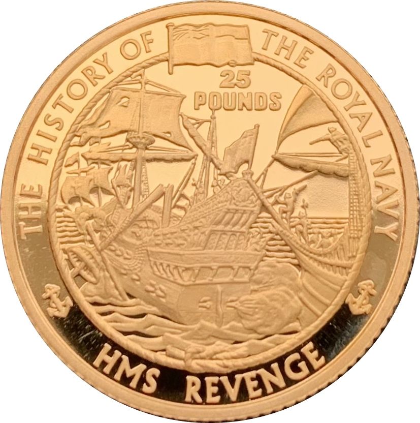 Alderney 25 Pounds - Elizabeth II H.M.S. Revenge