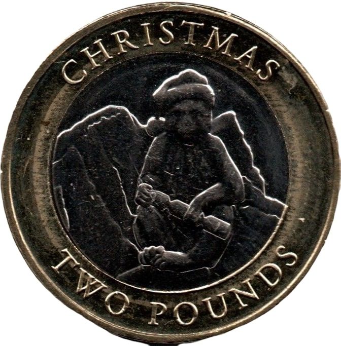 Gibraltar 2 Pounds - Elizabeth II Christmas 2021