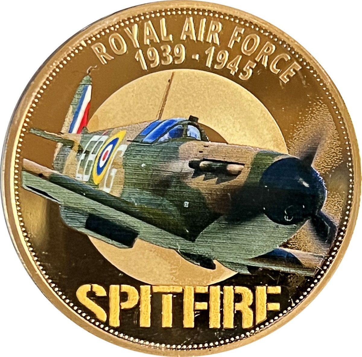 Guernsey 50 Pence - Elizabeth II RAF - Spitfire reverse