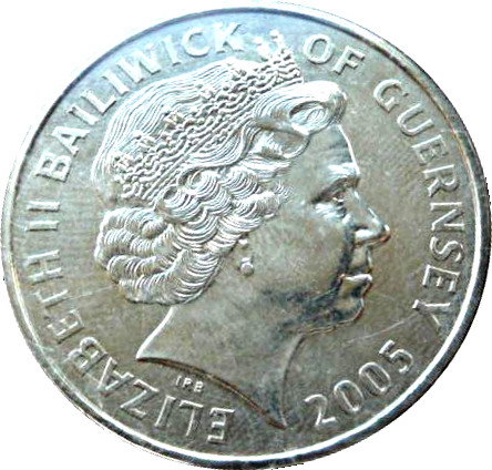 Guernsey 5 Pounds - Elizabeth II WWII Liberation - Silver obverse