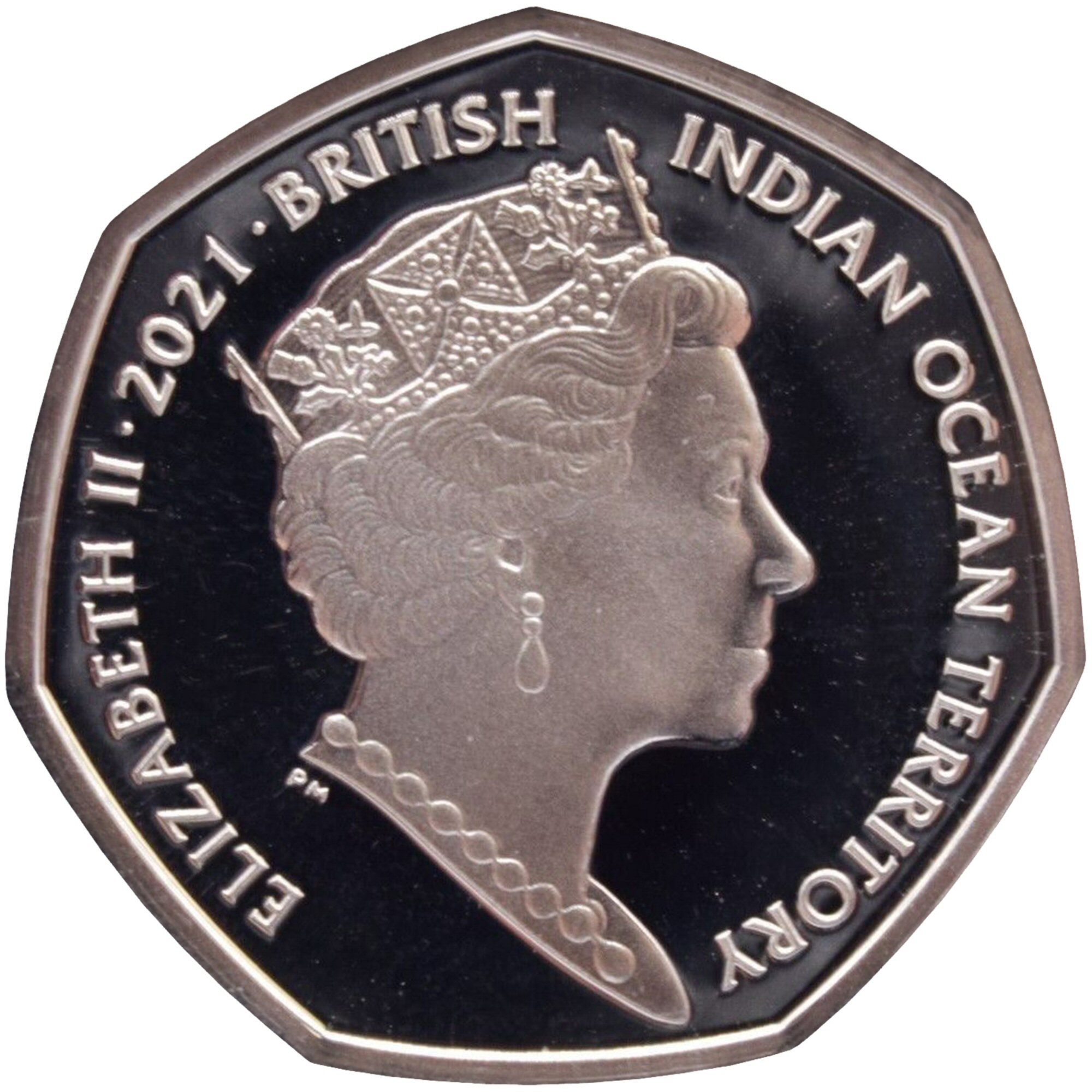 British Indian Ocean Territory 50 Pence - Elizabeth II Father Christmas; Silver obverse