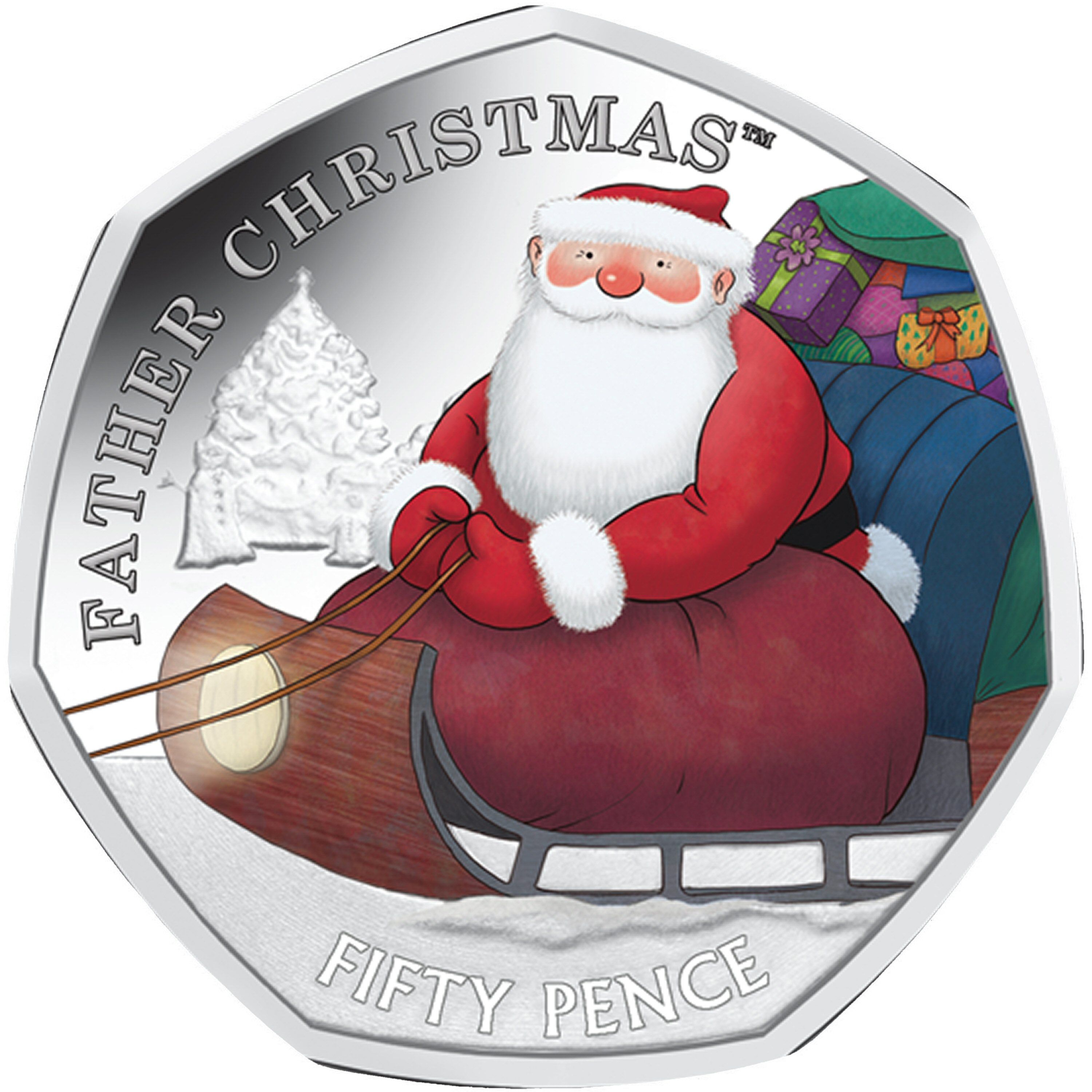 British Indian Ocean Territory 50 Pence - Elizabeth II Father Christmas; Silver; Piedfort