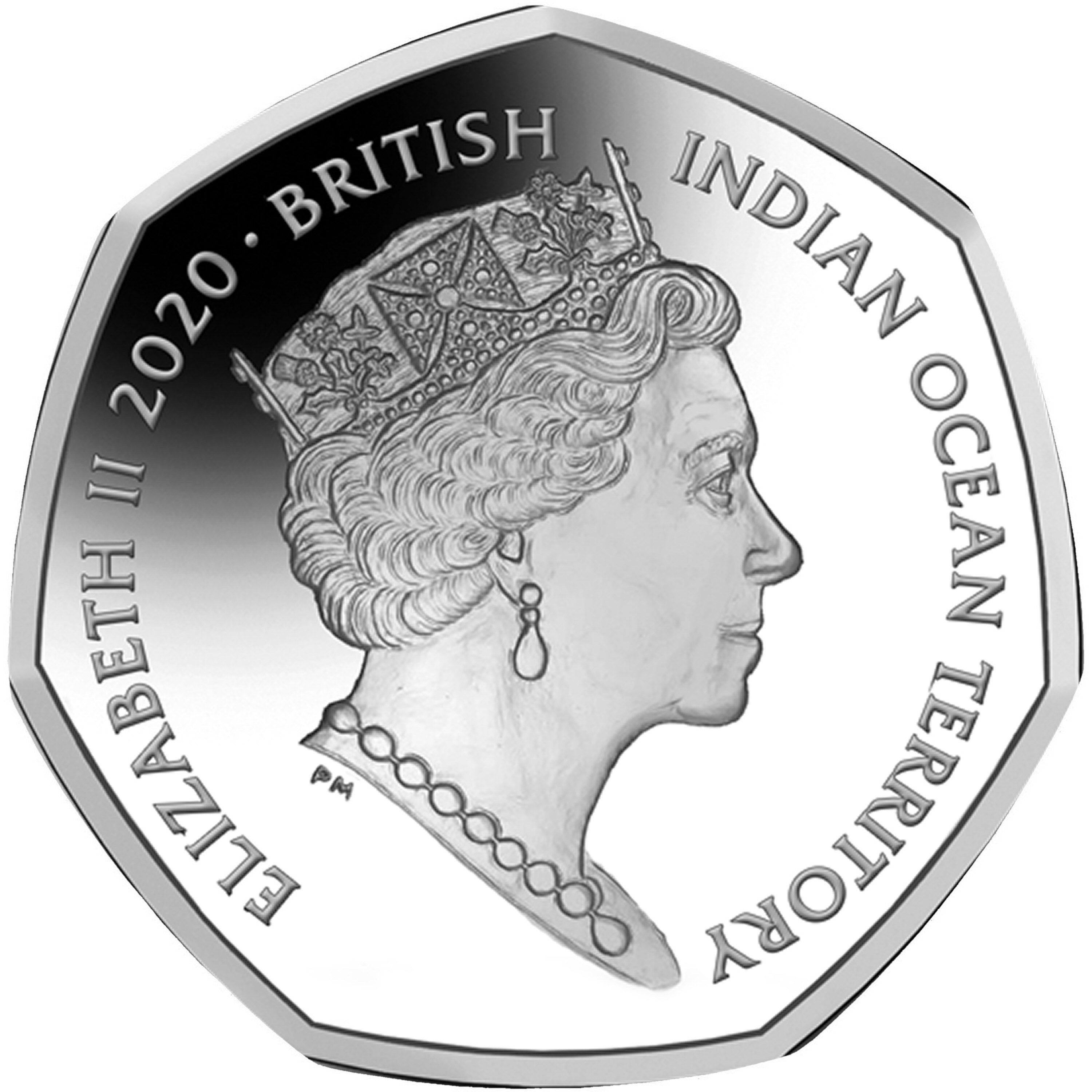 British Indian Ocean Territory 50 Pence - Elizabeth II Father Christmas; Silver obverse