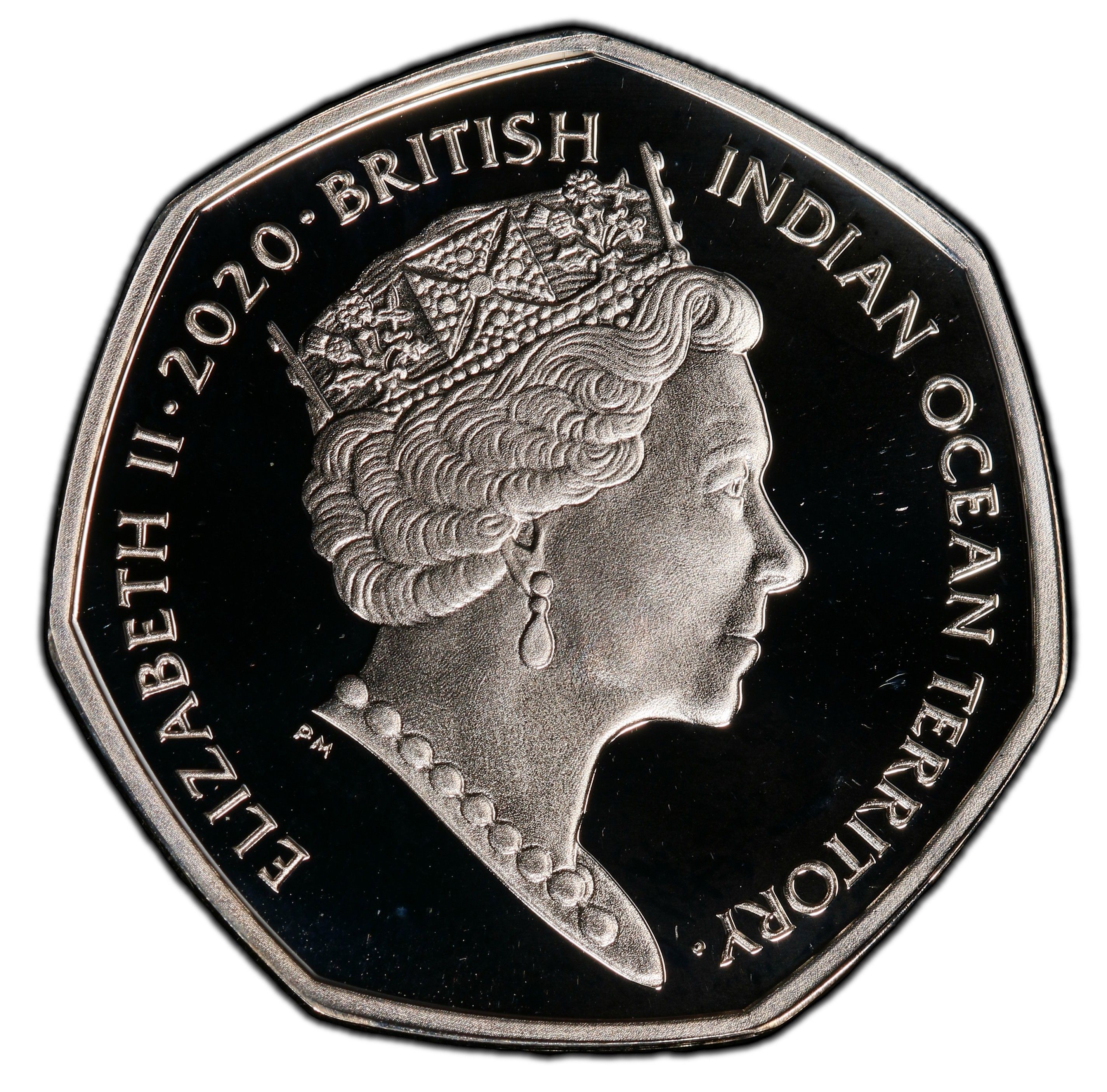 British Indian Ocean Territory 50 Pence - Elizabeth II Florence Nightingale; Silver obverse