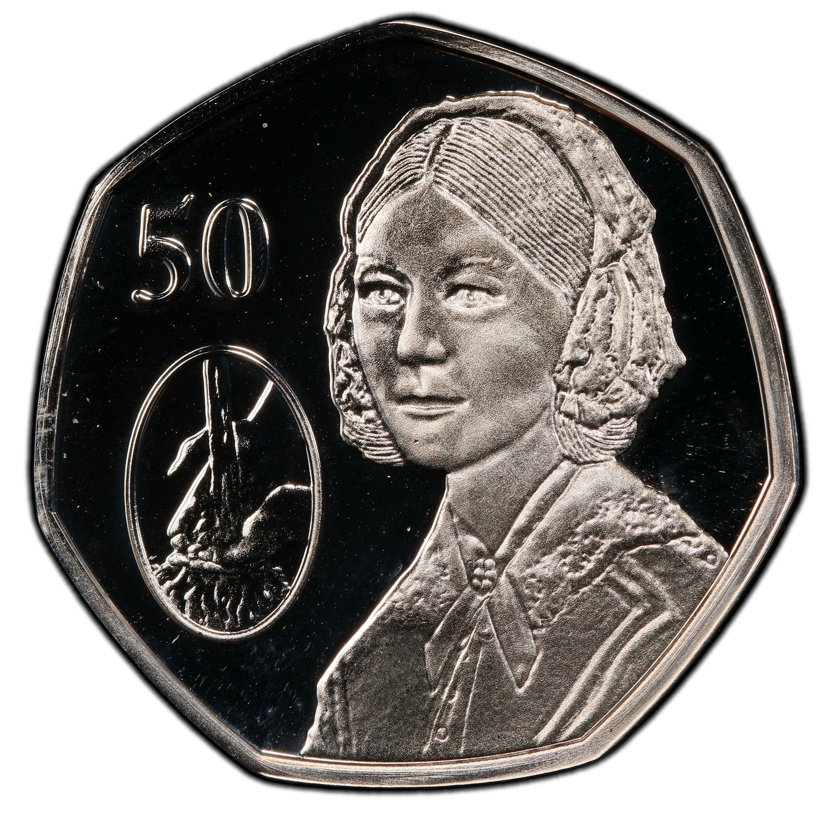 British Indian Ocean Territory 50 Pence - Elizabeth II Florence Nightingale; Silver