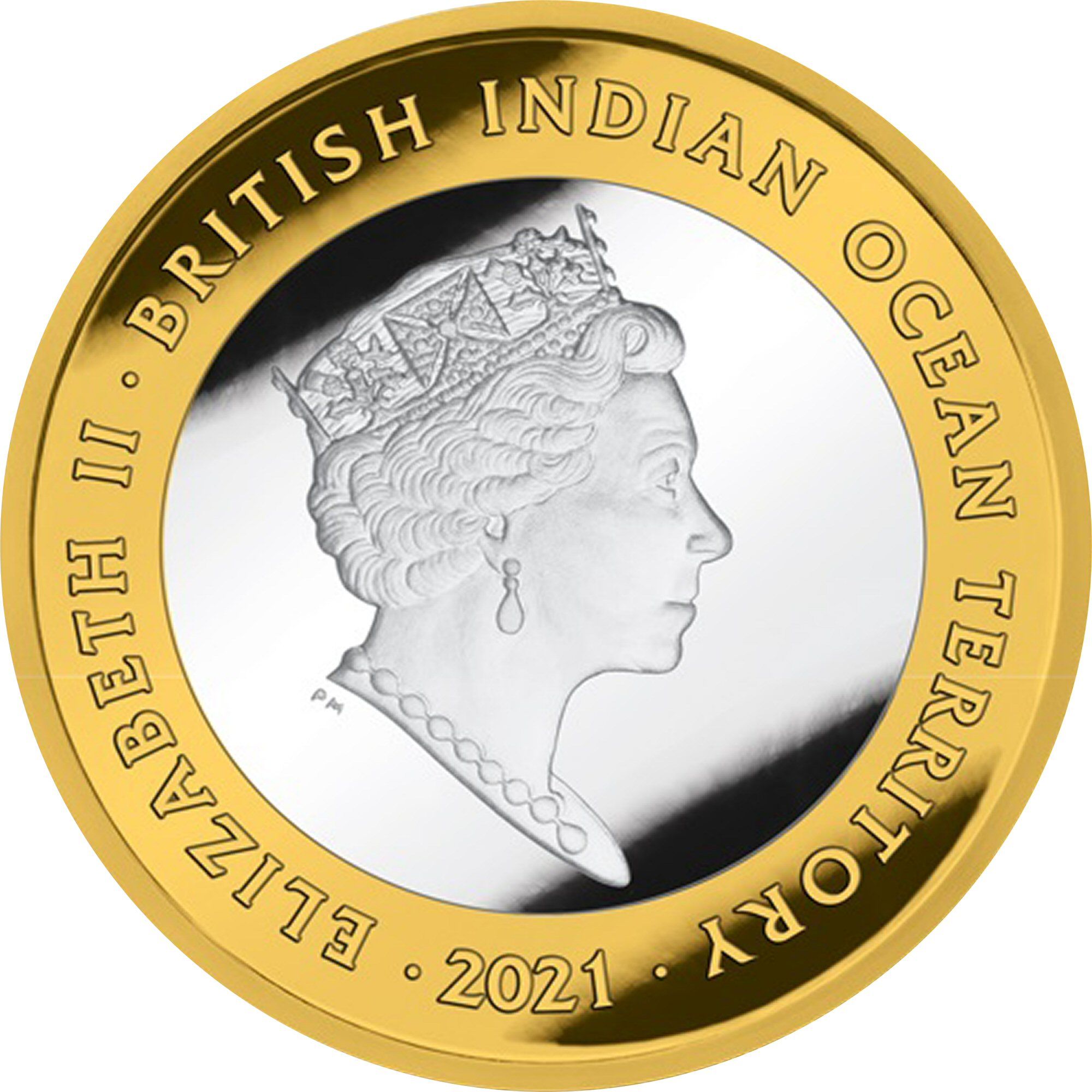 British Indian Ocean Territory 2 Pounds - Elizabeth II The Black Bull of Clarence; Silver obverse