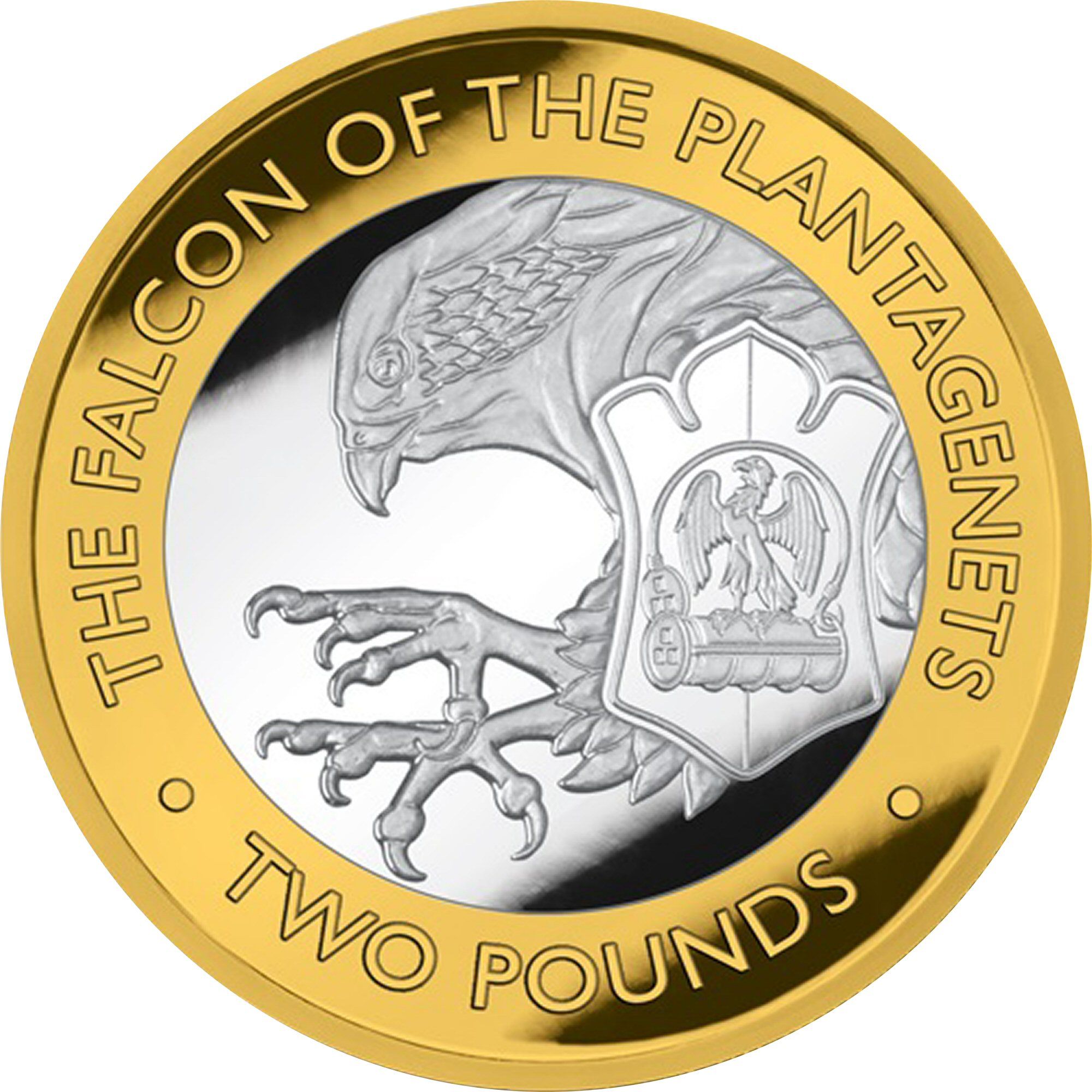 British Indian Ocean Territory 2 Pounds - Elizabeth II The Falcon of the Plantagenets; Silver