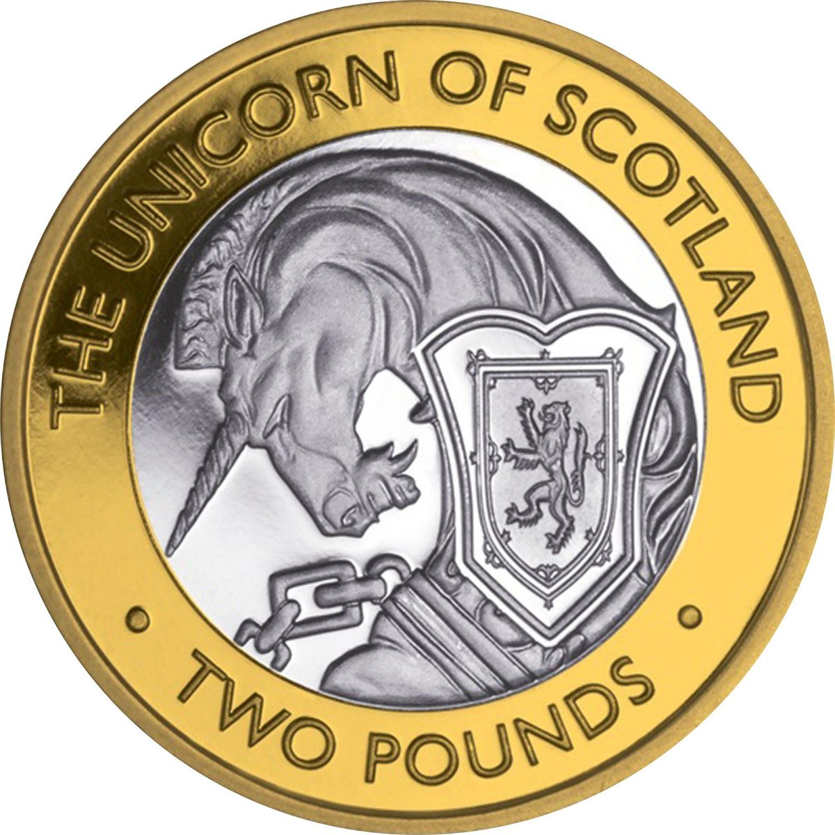 British Indian Ocean Territory 2 Pounds - Elizabeth II The Unicorn of Scotland; Silver reverse