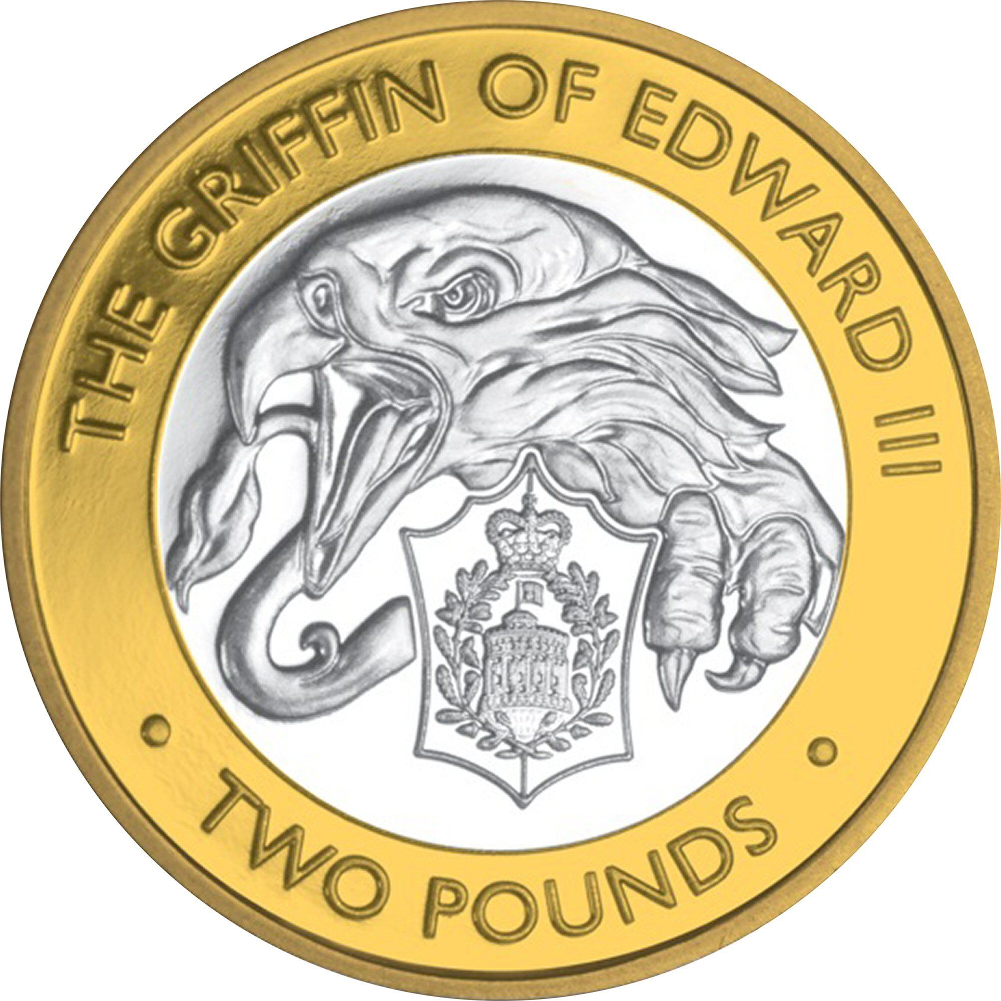 British Indian Ocean Territory 2 Pounds - Elizabeth II The Griffin of Edward III; Silver reverse