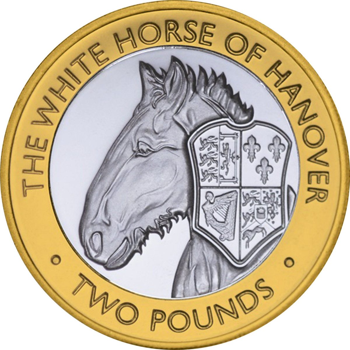 British Indian Ocean Territory 2 Pounds - Elizabeth II The White Horse of Hanover; Silver reverse
