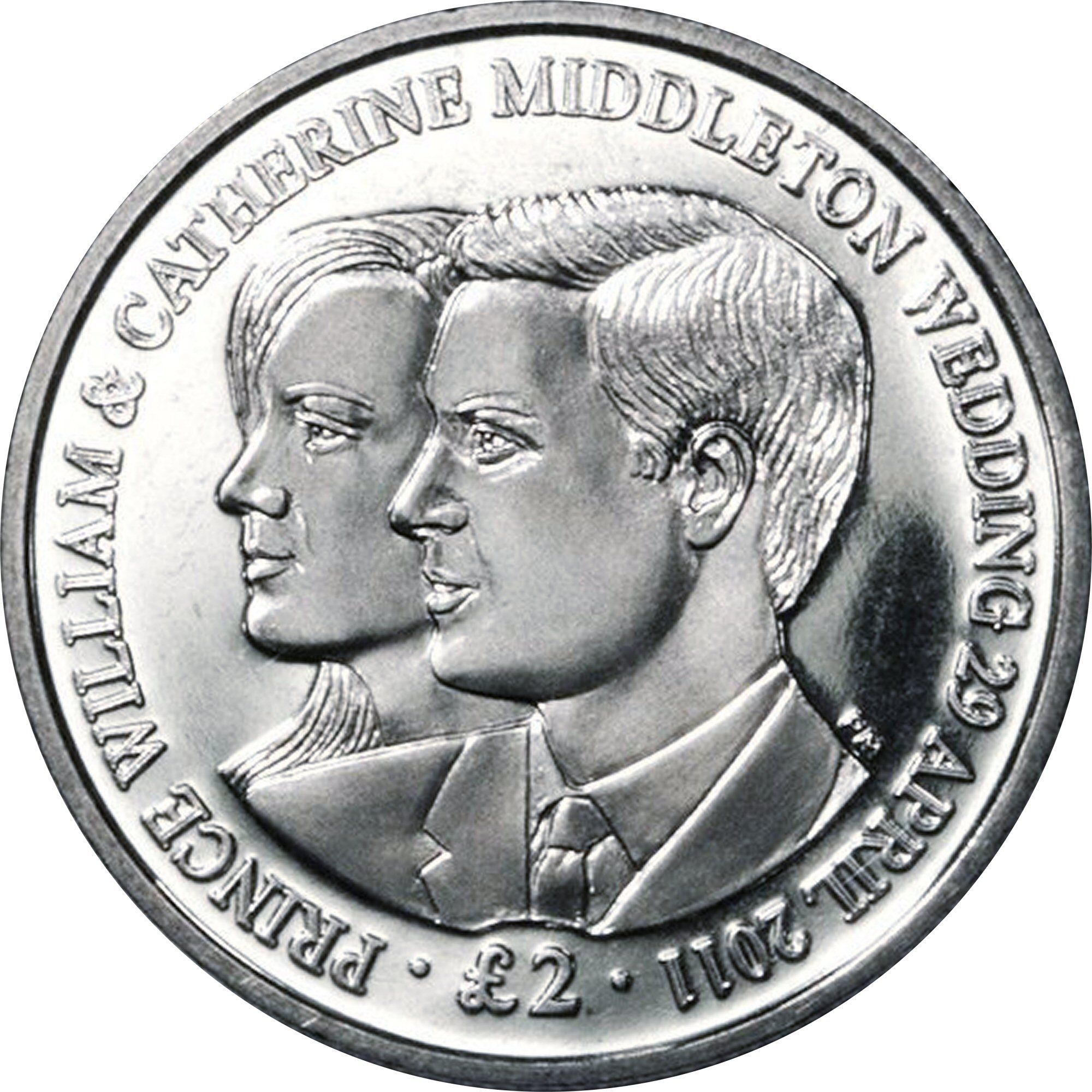 British Indian Ocean Territory 2 Pounds - Elizabeth II Royal Wedding; Silver obverse