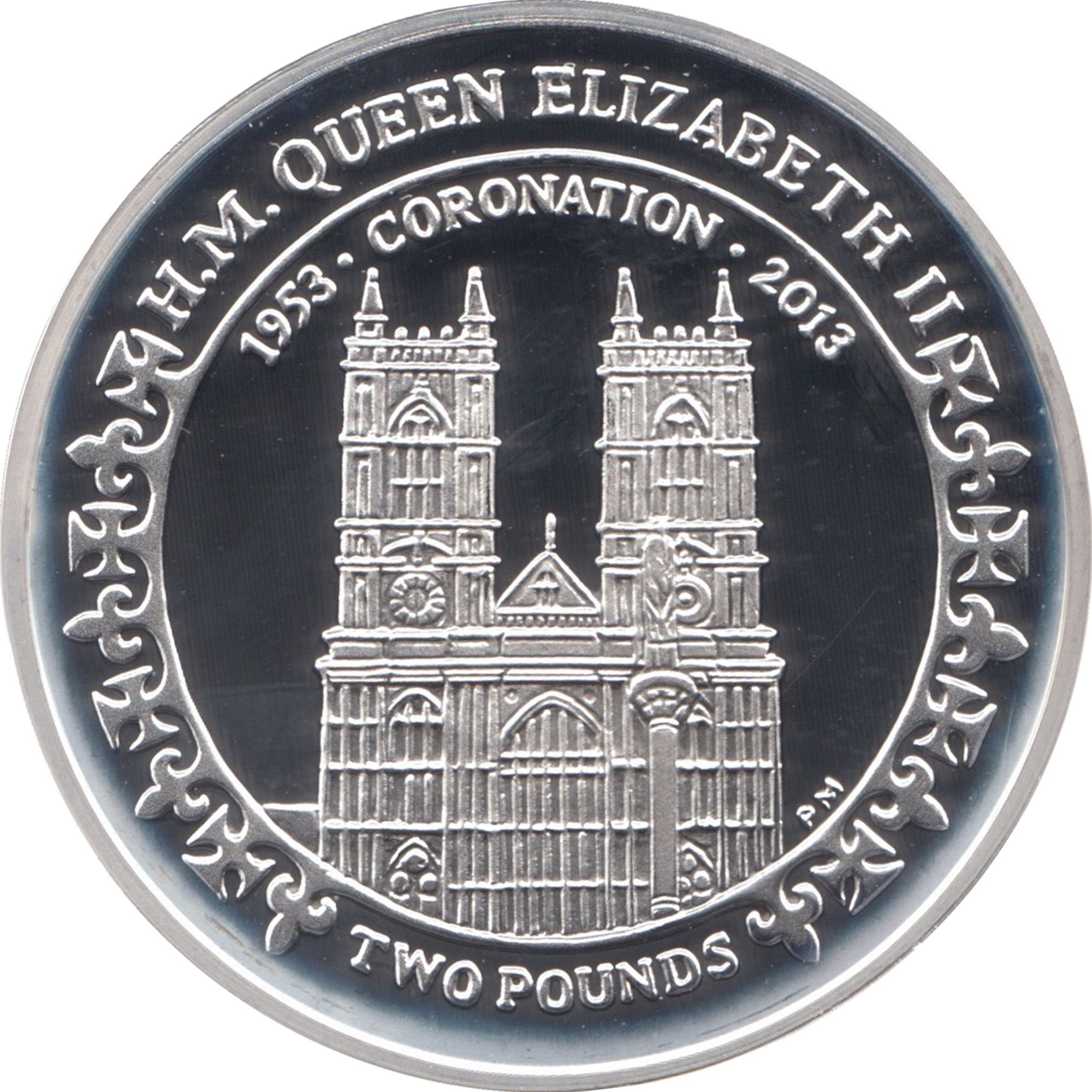 British Indian Ocean Territory 2 Pounds - Elizabeth II Coronation anniversary; Silver