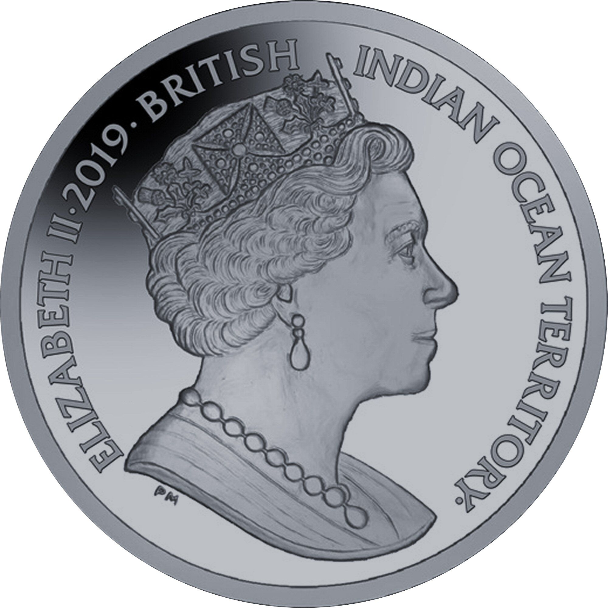 British Indian Ocean Territory 4 Pounds - Elizabeth II Warrior and Dragon obverse
