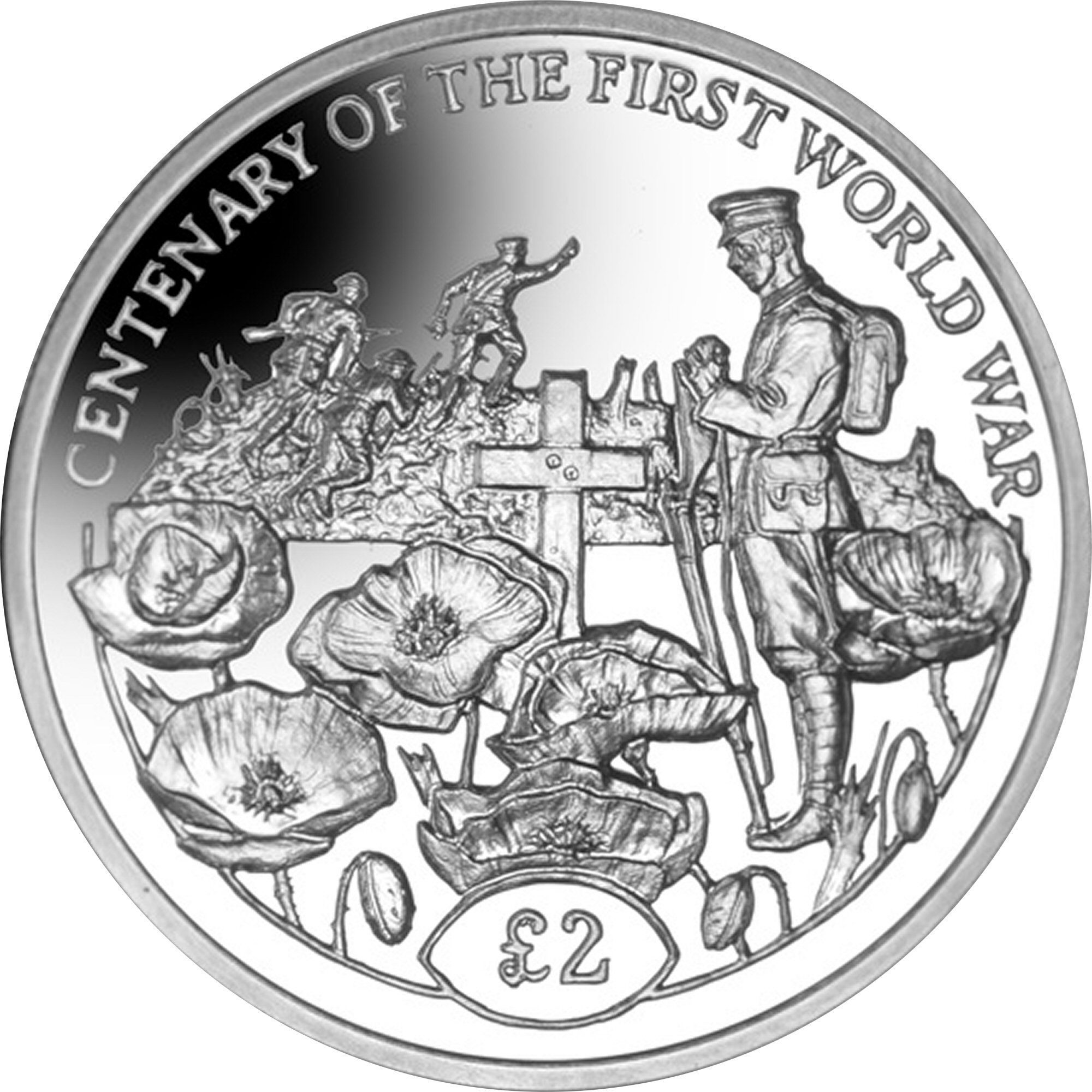 British Indian Ocean Territory 2 Pound - Elizabeth II Tomb of the Unknown Soldier; Silver
