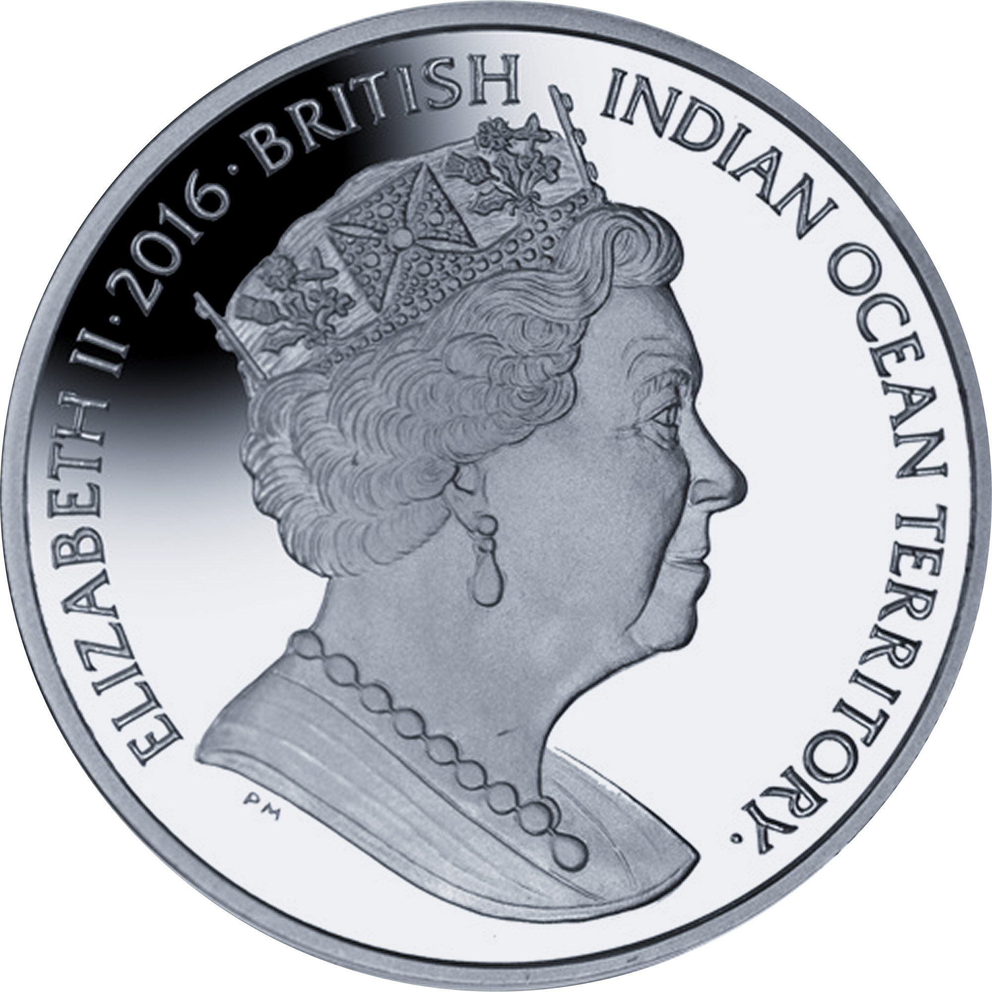 British Indian Ocean Territory 2 Pounds - Elizabeth II Archipelago and Wildlife; Silver obverse