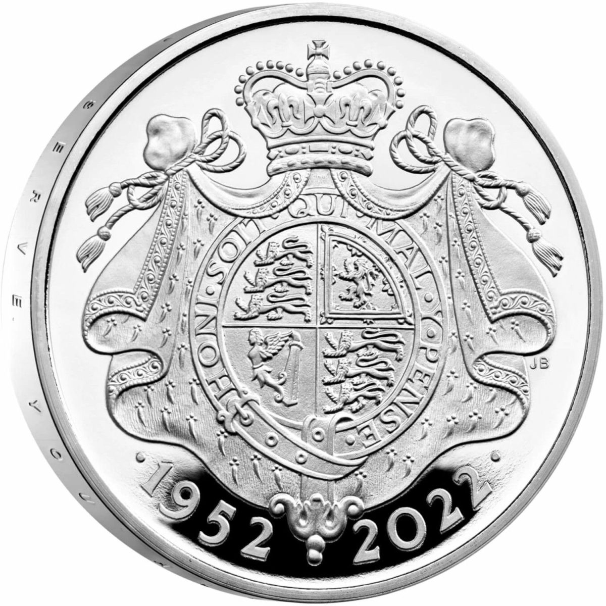 5 Pounds - Elizabeth II Platinum Jubilee; Silver Piedfort obverse