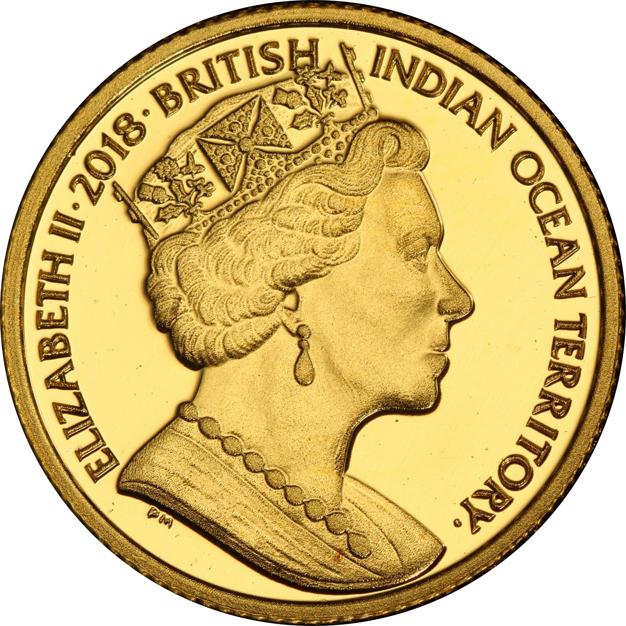 British Indian Ocean Territory 4 Pounds - Elizabeth II The Lion and the Unicorn; Gold obverse