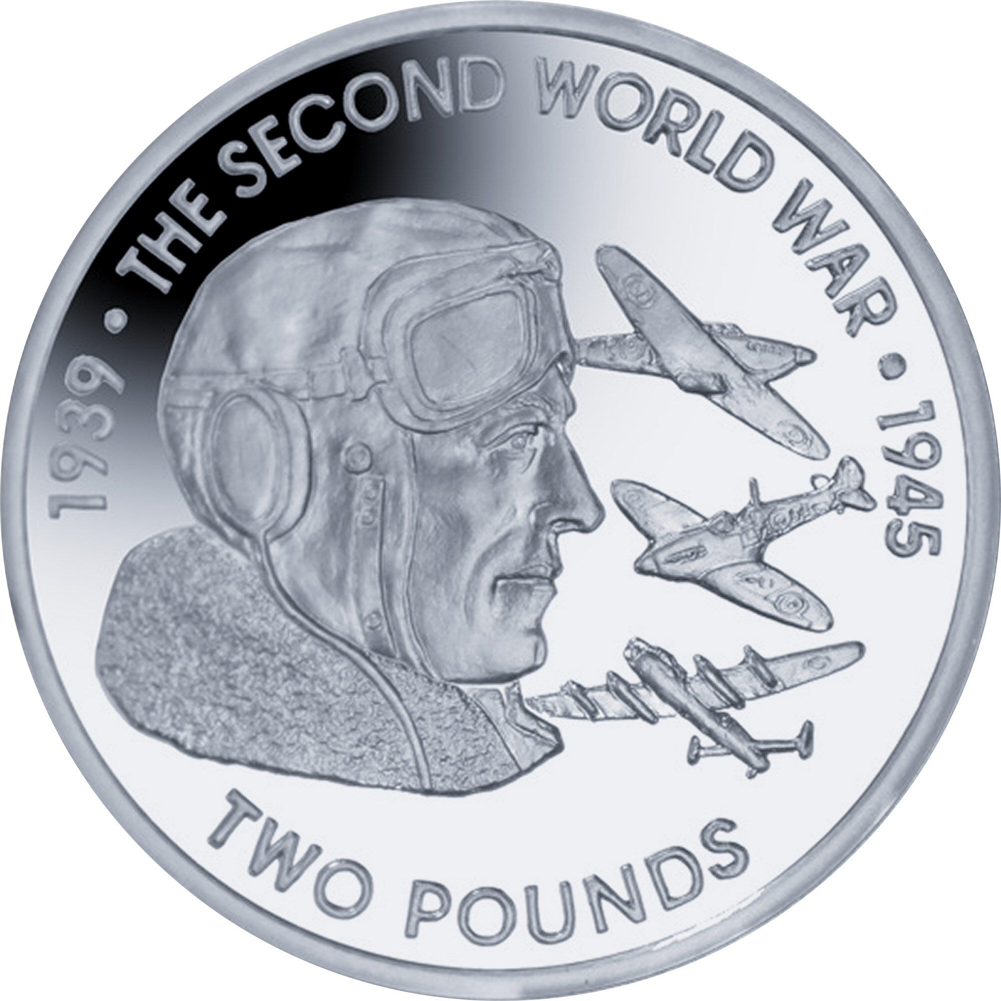 British Indian Ocean Territory 2 Pounds - Elizabeth II The Airman; Silver