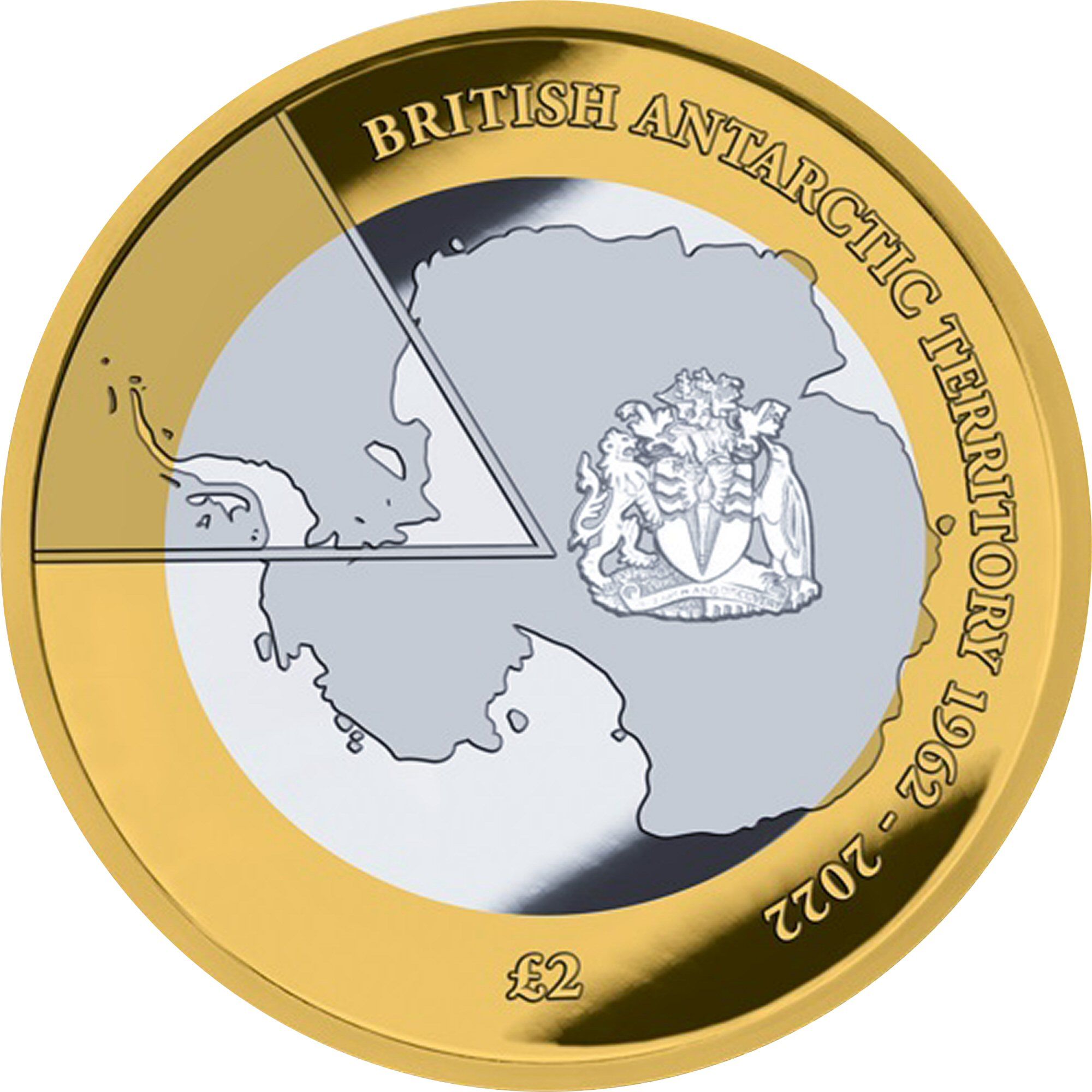 British Antarctic Territory 2 Pounds - Elizabeth II Formation of the Territory; Silver