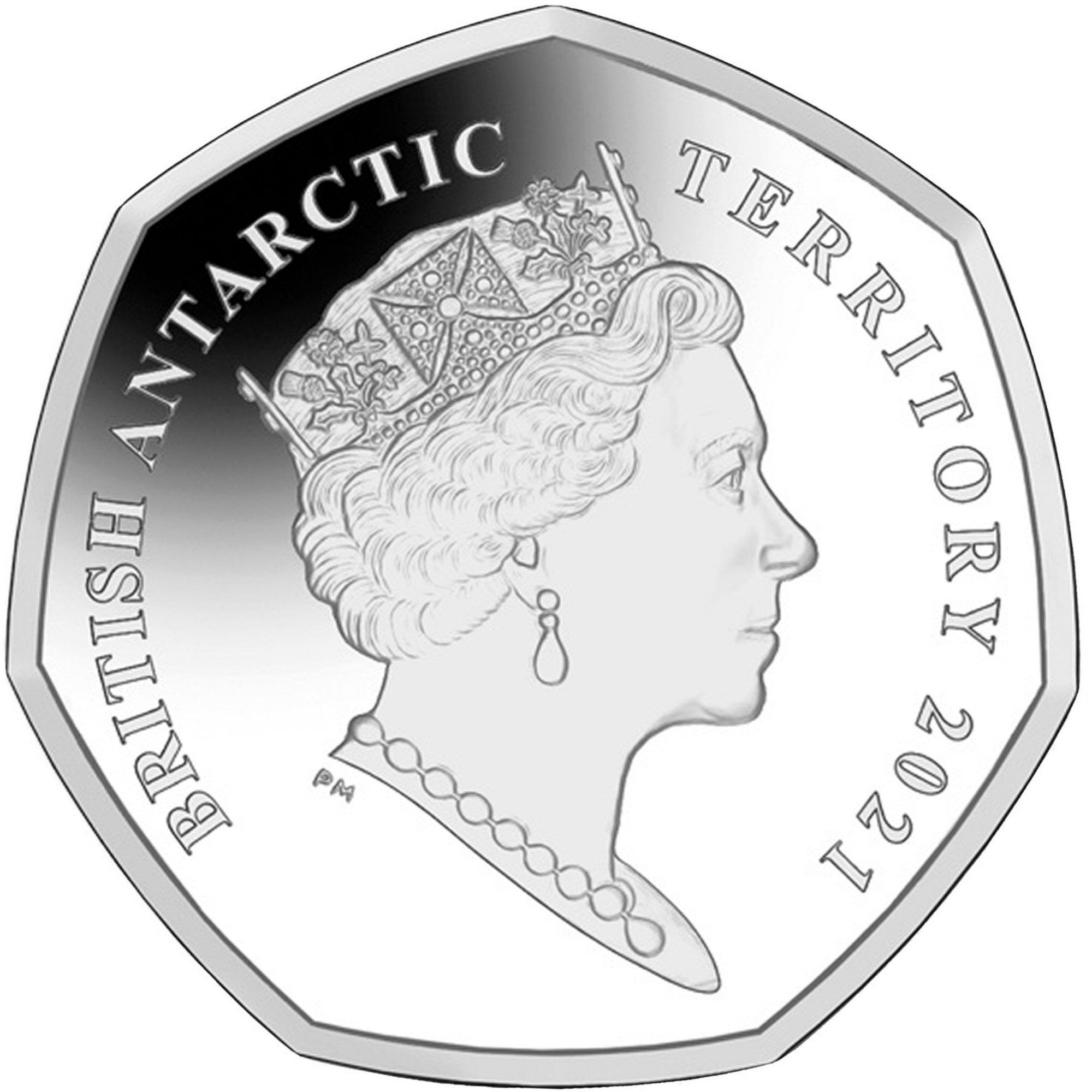 British Antarctic Territory 50 Pence - Elizabeth II The Crown Jewels; Silver obverse