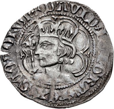 Scotland ½ Groat - David II 3rd Coinage obverse