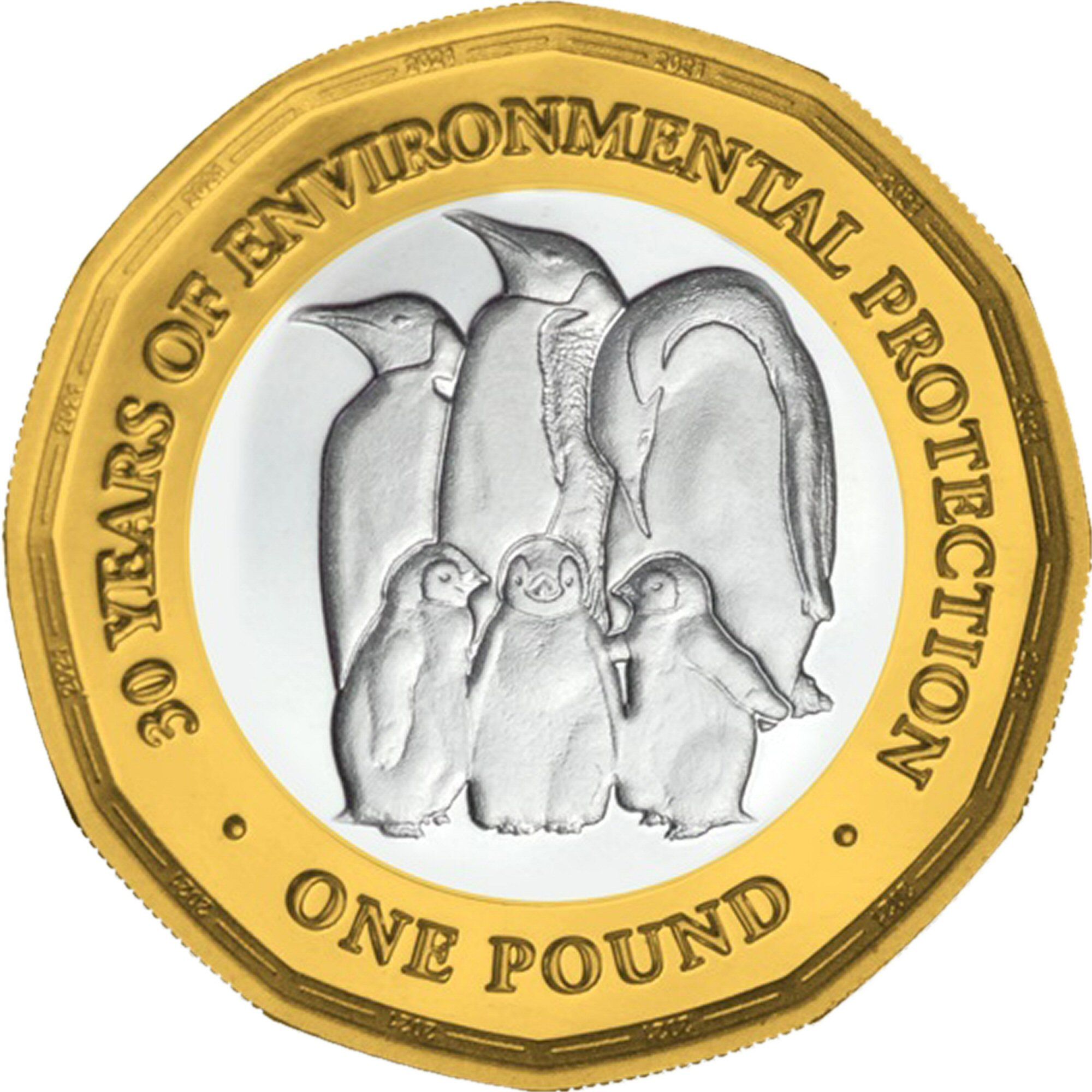 British Antarctic Territory 1 Pound - Elizabeth II Environmental protection; Silver