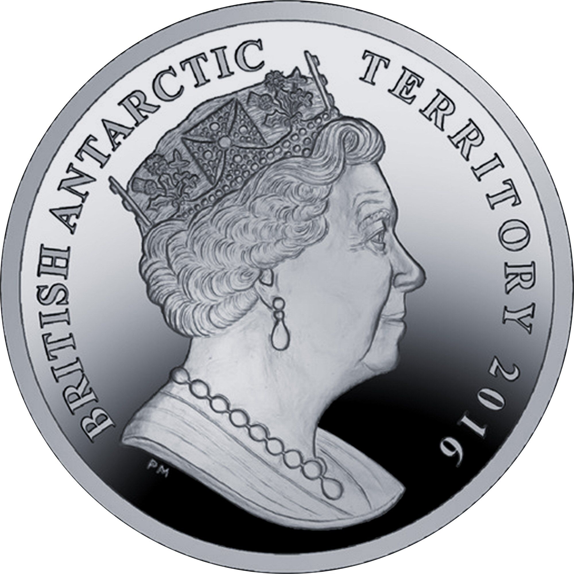 British Antarctic Territory 2 Pounds - Elizabeth II 90th Birthday; Silver obverse