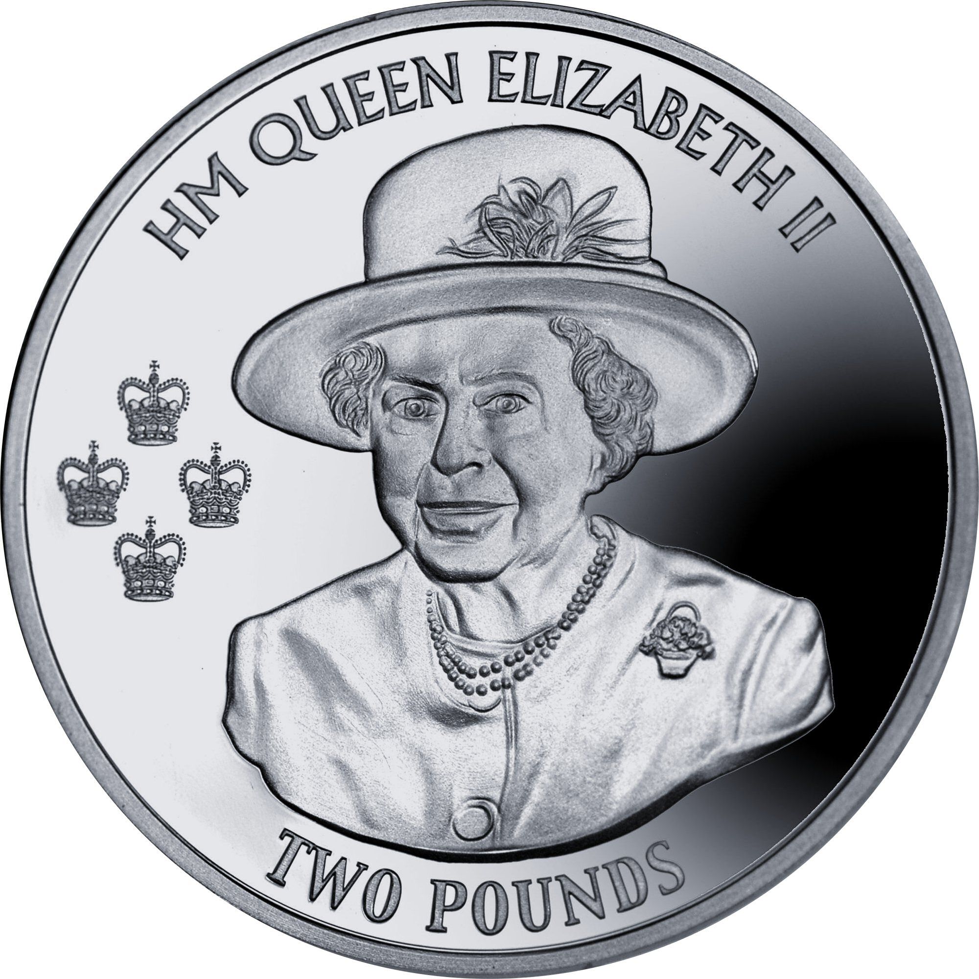 British Antarctic Territory 2 Pounds - Elizabeth II 90th Birthday; Silver