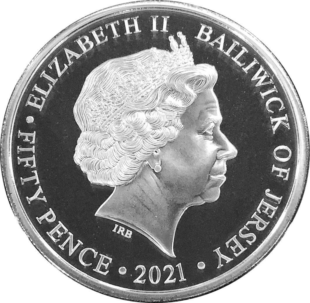 Jersey 50 Pence - Elizabeth II Her Majesty the Queen's 95th birthday photographic collection obverse