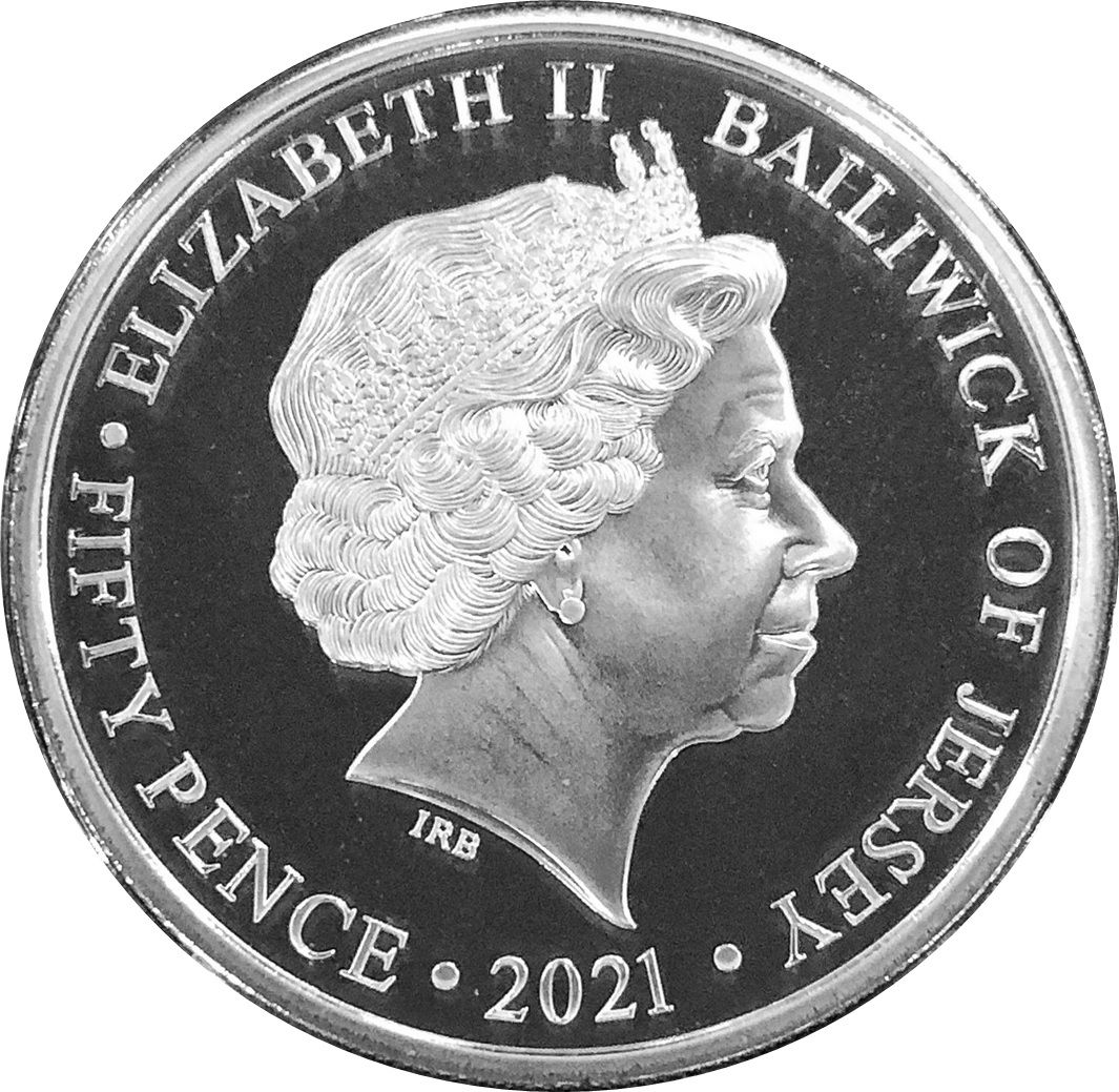 Jersey 50 Pence - Elizabeth II Her Majesty the Queen's 95th birthday photographic collection obverse